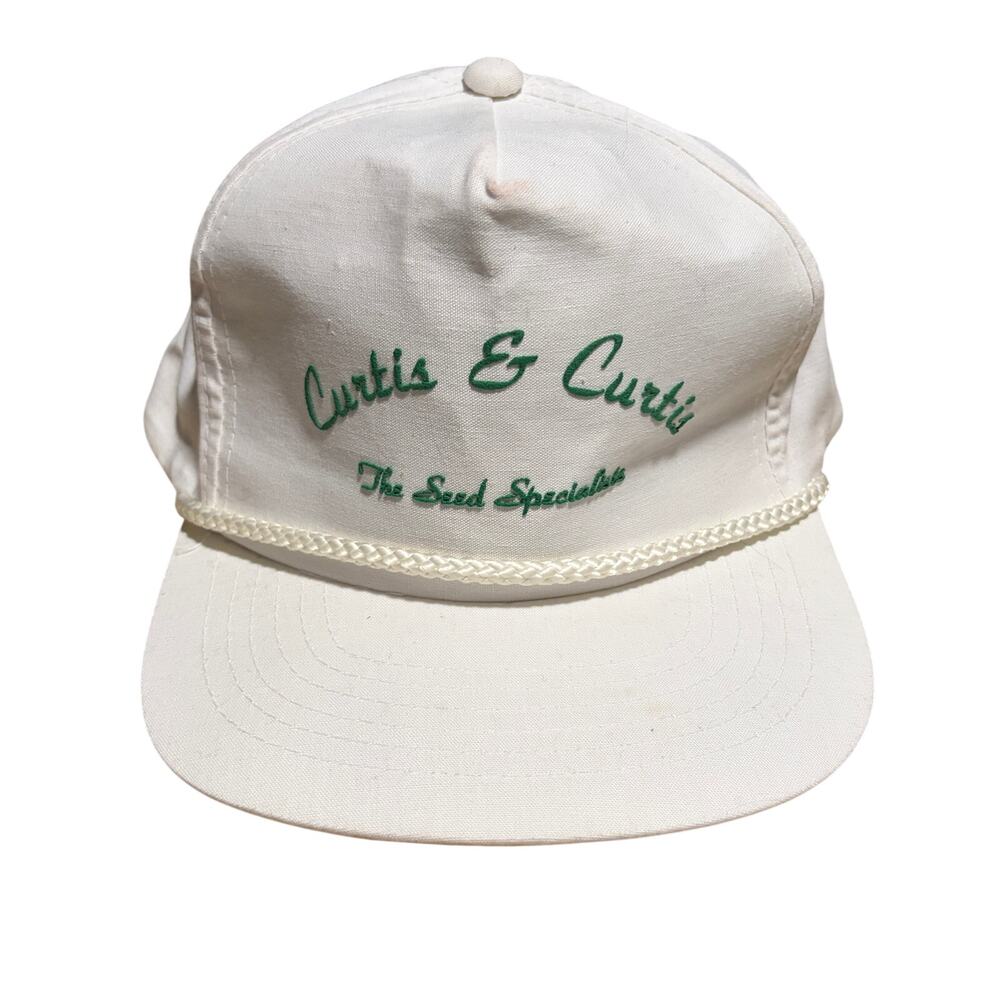 Vintage Curtis & Curtis Seed Hat Farming Agriculture Snapback White